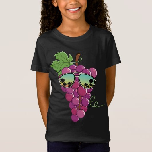 Grappige rode druiven met zonnebril outfit liefde  t-shirt (Voorkant)