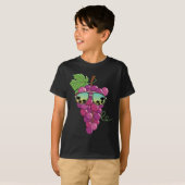 Grappige rode druiven met zonnebril outfit liefde t-shirt (Voorkant volledig)