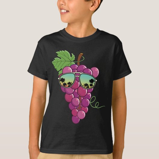 Grappige rode druiven met zonnebril outfit liefde t-shirt (Voorkant)