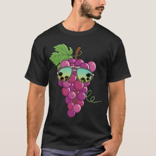 Grappige rode druiven met zonnebril outfit liefde t-shirt