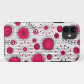 Grappige rode en witte harten en bloemen Case-Mate iPhone case (Achterkant (horizontaal))