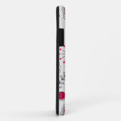 Grappige rode en witte harten en bloemen Case-Mate iPhone case (Achterkant/rechts)