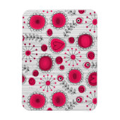 Grappige rode en witte harten en bloemen magneet (Verticaal)