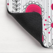 Grappige rode en witte harten en bloemen muismat (Hoek)