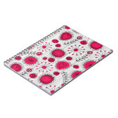 Grappige rode en witte harten en bloemen notitieboek (Linkerzijde)