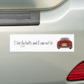 Grappige rode Figaro auto Bumpersticker (Op auto)