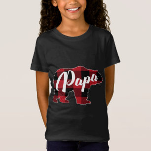 Grappige rode geruite buffel beer kleding, Papa Pa T-shirt