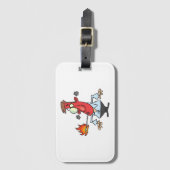Grappige Rode Gezicht Man met Koorts Thermometer Bagagelabel (Voorkant (verticaal))