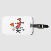 Grappige Rode Gezicht Man met Koorts Thermometer Bagagelabel (Voorkant (horizontaal))