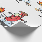 Grappige Rode Gezicht Man met Koorts Thermometer Cadeaupapier (Hoek)