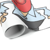 Grappige Rode Gezicht Man met Koorts Thermometer Cadeaupapier (Rol Hoek)