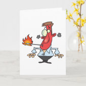 Grappige Rode Gezicht Man met Koorts Thermometer Kaart (Gele Bloem)