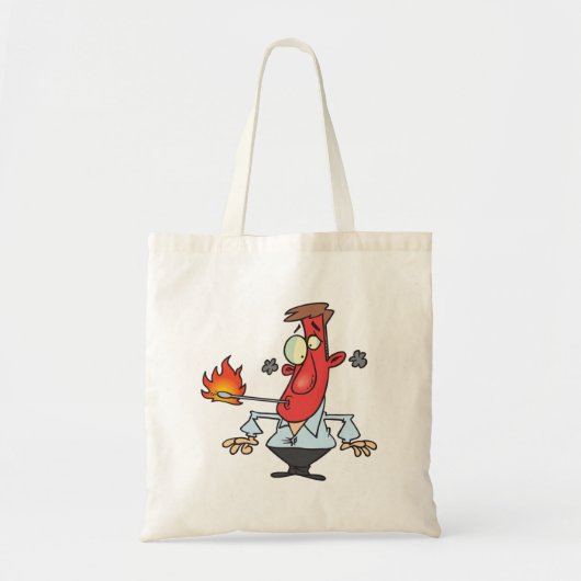 Grappige Rode Gezicht Man met Koorts Thermometer Tote Bag (Voorkant)