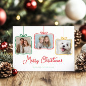 Grappige rode groene geschenkdoos foto feestdagenkaart