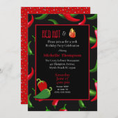 Grappige rode groene hete pepers verjaardagsuitnod kaart (Voorkant / Achterkant)