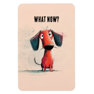 Grappige Rode Hond – Whimsicale Cartoon Huisdier K Magneet