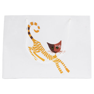 Grappige rode kat groot cadeauzakje
