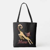 Grappige rode kat tote bag (Achterkant)