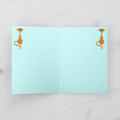 Grappige rode kat verjaardagskaart kaart (Binnen)