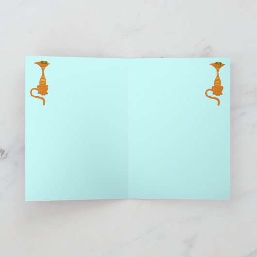 Grappige rode kat verjaardagskaart kaart (Binnen)