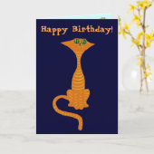 Grappige rode kat verjaardagskaart kaart (Gele Bloem)