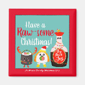 Grappige rode Kawaii Sushi hebben een rauwe kerst Magneet (Voorkant)