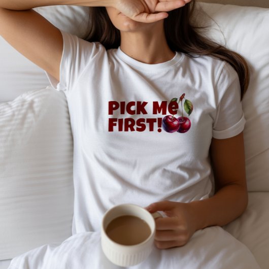Grappige rode kersen vibe slogan moederdag t-shirt