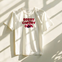 Grappige rode kersen vibe slogan moederdag