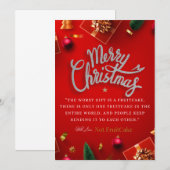 Grappige Rode Kerst Kaart (Voorkant / Achterkant)