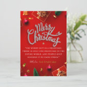 Grappige rode kerstkaart kaart (Staand voorkant)