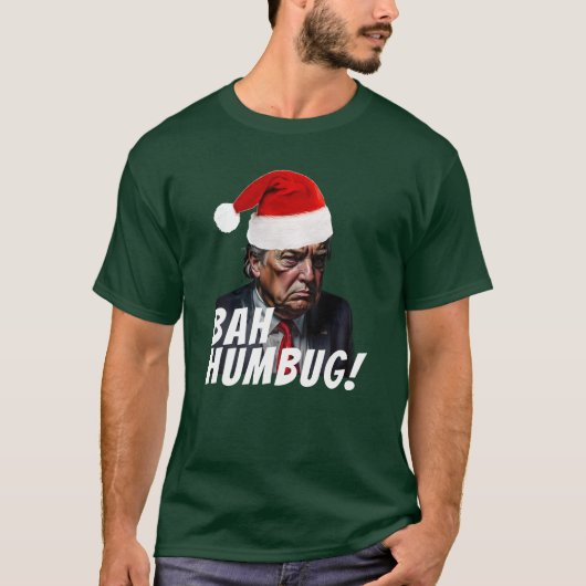 Grappige rode kerstmuts Trump lelijke kerst T-shirt (Voorkant)