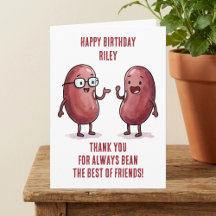 Grappige rode kidneyboon beste vriend verjaardag