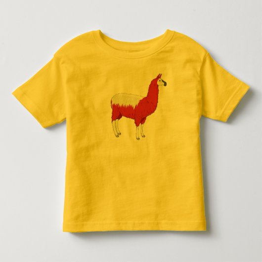 Grappige Rode Lama Kinder Shirts (Voorkant)