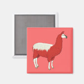 Grappige Rode Lama Magneet (Voorkant / Achterkant)