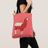 Grappige Rode Lama Tote Bag (Dichtbij)