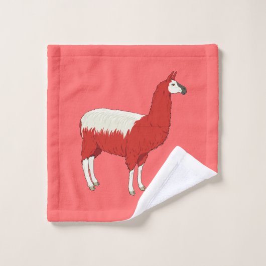 Grappige Rode Lama Washandje (Wasdoekje)