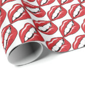 Grappige Rode Lippen Cadeaupapier (Rol Hoek)