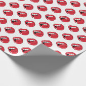 Grappige rode lippen cadeaupapier (Hoek)