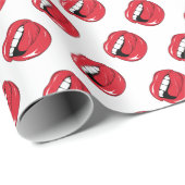 Grappige rode lippen  cadeaupapier (Rol Hoek)