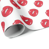 Grappige Rode Lippen  Cadeaupapier (Rol Hoek)