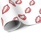Grappige rode lippen  cadeaupapier (Rol Hoek)