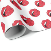 Grappige Rode Lippen  Cadeaupapier (Rol Hoek)