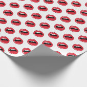 Grappige Rode Lippen  Cadeaupapier (Hoek)