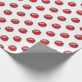 Grappige rode lippen cadeaupapier (Hoek)