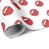 Grappige rode lippen cadeaupapier (Rol Hoek)