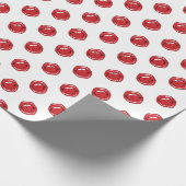 Grappige rode lippen cadeaupapier (Hoek)