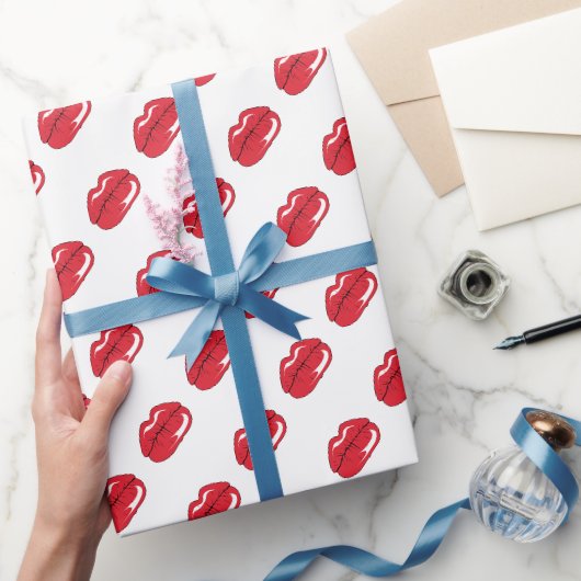 Grappige Rode Lippen Cadeaupapier (Geschenken)