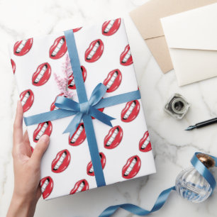 Grappige Rode Lippen  Cadeaupapier