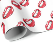 Grappige Rode Lippen  Cadeaupapier (Rol Hoek)