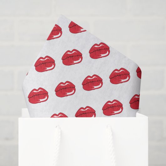 Grappige Rode Lippen  Tissuepapier (Cadeauzakje)